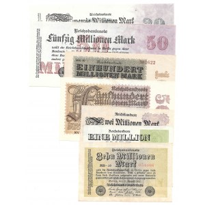 NIEMCY - Inflacja zestaw 7 banknotów (1922-1923)