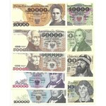 PRL - zestaw 18 sztuk banknotów 10 - 100.000 złotych (1982 - 1993) - UNC