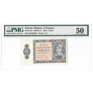 1 złoty 1938 - Chrobry - seria IŁ - PMG 50