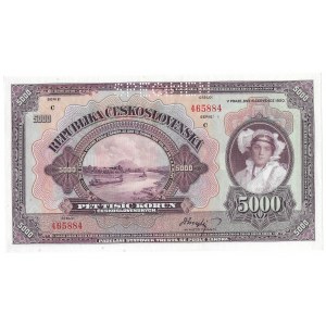 CZECHOSŁOWACJA - 5.000 koron 1920 - SPECIMEN
