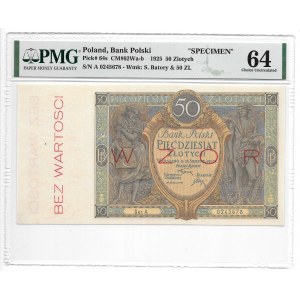 50 złotych 1925 - Seria A - PMG 64 - WZÓR / SPECIMEN
