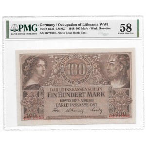 KOWNO - 100 marek 1918 - PMG 58
