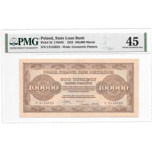 100.000 marek polskich 1923 - seria C - PMG 45