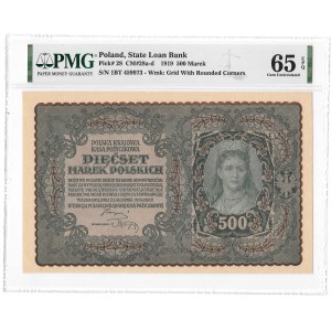 500 marek polskich 1919 - I Serja BT - PMG 65 EPQ