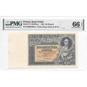 20 złotych 1931 - seria DH - PMG 66 EPQ