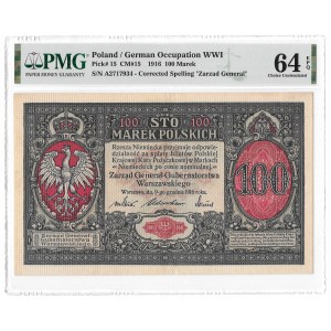 100 marek 1916 Generał - PMG 64 EPQ - Piękny