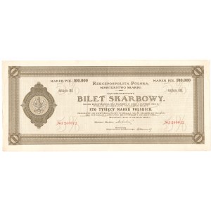 BILET SKARBOWY - 100.000 marek polskich 1923 - Serja III