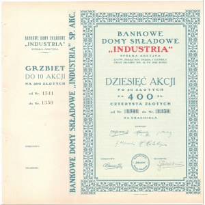 Bankowe Domy Składowe Industria - 10 x 40 złotych 1927