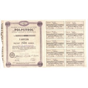 Polskie Towarzystwo Naftowe POLPETROL S.A. w Warszawie - 500 marek 1920 - imienna