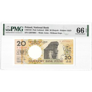 Miasta Polskie - Gdańsk - 20 złotych 1990 - A - PMG 66 EPQ