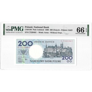 Miasta Polskie - Kraków - 200 złotych 1990 - C - PMG 66 EPQ