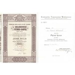 Krakowskie Towarzystwo Wydawnicze udział 500 koron 1912 oraz L. Zieleniewski 100 złotych 1938