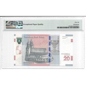 20 złotych 2015 - 1050 rocznica chrztu Polski - PMG 66 EPQ