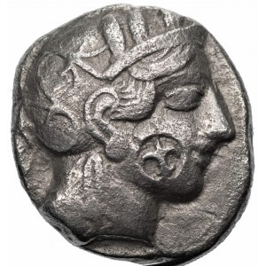 GRECJA - Ateny, Tetradrachma (440-404 p.n.e.) - Sówka - dwie punce