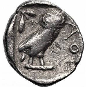 GRECJA - Ateny, Tetradrachma (440-404 p.n.e.) - Sówka - dwie punce