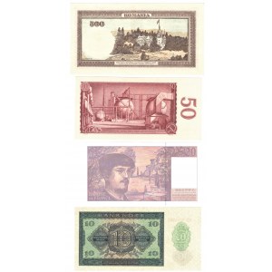EUROPA - zestaw 4 banknotów - Czechosłowacja, Niemcy, Francja, Rumunia (1941-1995)
