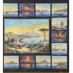 ANONIMO, 17 miniatures grouped on a single sheet, showing various scenes of Neapolitan places