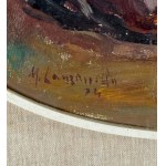 NICOLA CANZANELLA, Interieur eines Stalls mit Vieh und einem Bauern - NICOLA CANZANELLA