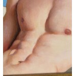 ANONIMO, Portrait of a young man with a bare torso by the sea