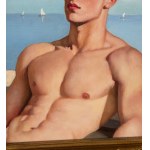 ANONIMO, Portrait of a young man with a bare torso by the sea
