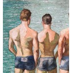 ANONIMO, Three male figures on a seashore, seen from behind