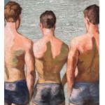 ANONIMO, Three male figures on a seashore, seen from behind