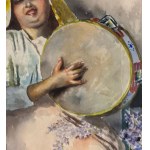Arlando De Lisio, Junge Frau mit einem Tamburin - Arlando De Lisio