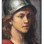 ANONIMO, Portrait d'un jeune homme avec un casque