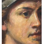 ANONIMO, Portrait d'un jeune homme avec un casque