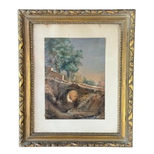 UNIDENTIFIED SIGNATURE, Landscape with a bridge