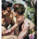 ANONIMO, Two male figures with bare torsos