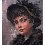 SCUOLA FRANCESE, Porträt einer Frau mit Hut