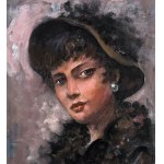 SCUOLA FRANCESE, Porträt einer Frau mit Hut