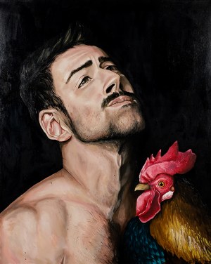 Szymon Kurpiewski, Man and the rooster, 2019