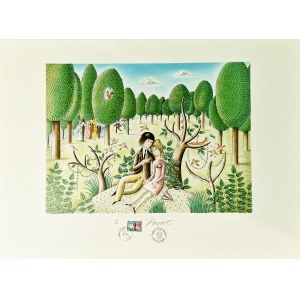 Peynet Raymond (1908-1999), A quoi l'on joue? (A che gioco giochiamo) dalla serie Les Amoureux (Gli amanti), 1985