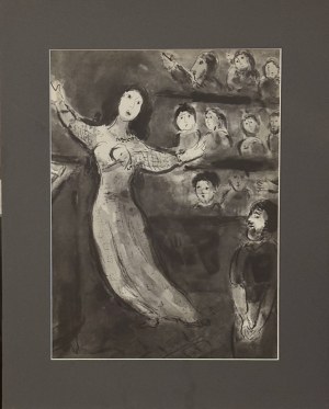 Marc Chagall (1887-1985 ) Kobieta- Cudzołożnica czyli prawo zreformowane (La Femme Adultere Ou La Loi Reformee ) z cyklu „Contes de Boccace„ ( Dekameron Boccacia) 1950