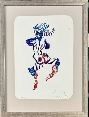 Leonor Fini (1907-1996) , z cyklu graficznego zatytułowanego „Les Chats” (Koty) 1978