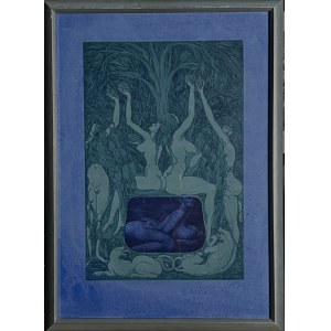 Ernst Fuchs (1930-2015), Jardin d'Éden (Garten Eden) 1966