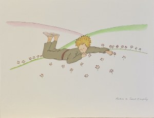 Antoine de Saint-Exupéry (1900 - 1944) „Mały Książę odpoczywa wśród kwiatów” z cyklu Mały Książę, 2023 (1943)