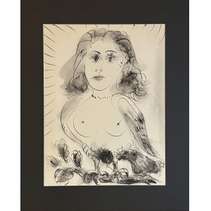 Pablo Picasso (1881-1973), Dora Maar als Sphinx, aus der Serie 40 dessins de Picasso en marge du Buffon, 1957