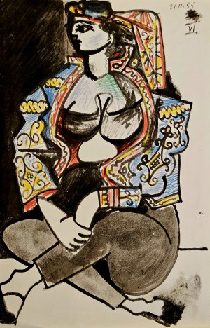 Pablo Picasso (1881-1973) Odaliska III ( Kobieta w stroju tureckim) 1959 ( 1955) z cyklu „Carnet de la Californie”