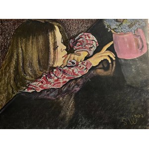 Stanisław Wyspiański (1869-1907), Dziewczynka z dzbankiem, grafika