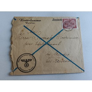 ENVELOPE CZUDEC RZESZOW, SWASTIKA STAMP, STAMP, RENTENKAMMER