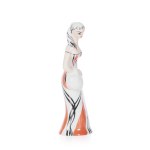 designed by Zbigniew ŚLIWOWSKA-WAWRZYNIAK (1931 - 2003), Figurine "Lady with a basket" / "Mushroom Maker", Table Porcelany Works "Walbrzych".