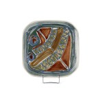 Plate with "cora" type decoration, "Włocławek" Faience Works