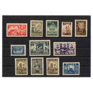 Polska, 1946. Zestaw 12 szt. niekasowanych znaczków (117)