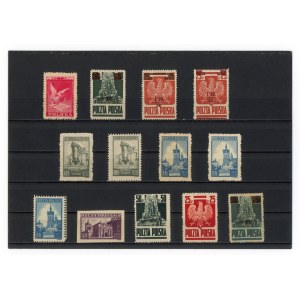 Polen, 1944–1945. Set mit 13 ungestempelten Briefmarken (120)