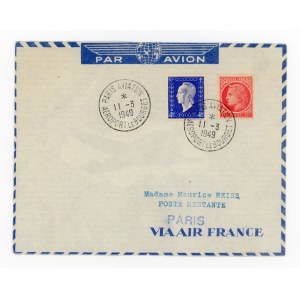 Frankreich, Luftpostbrief nach Paris, 1949 (135)