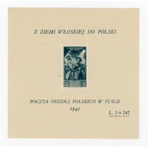 Poczta Osiedli Polskich we Włoszech. Winietka wydana w formie bloku, 1946. Blok niekasowany (165)