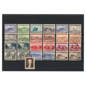 Umlaufausgabe – verschiedene Ansichten und der polnische Präsident Ignacy Mościcki, 1935. Set mit 25 gestempelten und ungestempelten Briefmarken (188)